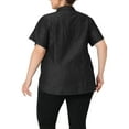 thumbnail image 3 of GRACE & GRANDEUR Women's Plus Workout Tops Chest Pocket Button Down Denim Shirts, 3 of 5
