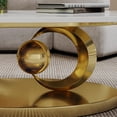 thumbnail image 6 of Oval Coffee Table for Living Room, Modern Center Table with Faux Marble Tabletop and Sculptural Stainless Steel Base, Gold+White, 6 of 8