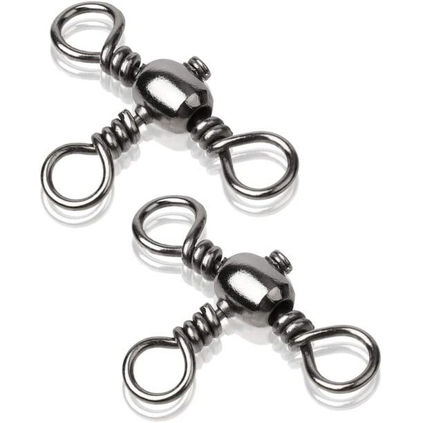Bmatwk Stainless 3way Swivel Fishing crossline swivels 3 Way rigs Saltwater  Freshwater Drifting trolling Fishing Tackle Connector for Spoons Minnow  baits 