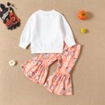 thumbnail image 3 of Gupgi 0-3Y Baby Girl Pumpkin OutfitS Fall Sweatshirts Flower Flare Pants 2Pcs Clothes Set, 3 of 9