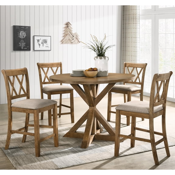 Counter Height Dining Tan - 5 With Table & Chairs Dining, Chair Assembly