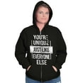 thumbnail image 3 of Unique Like Everyone Else Funny Unisex Fleece Graphic Zip Up Hoodie Brisco Brands 2X, 3 of 5