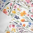 thumbnail image 6 of Spring Watercolor Valances for Windows Pink Purple Yellow Flowers Floral Rod Pocket Curtain Valance Window Treatment Short Curtains for Kitchen Living Room, 60"x18", 6 of 9