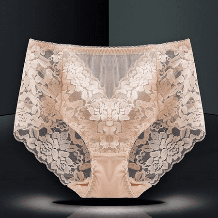 Fulorrnie Underwear for Women High Waisted Comfort Breathable Briefs Panty Elastic Waist Stretchable Panties  Beige  8