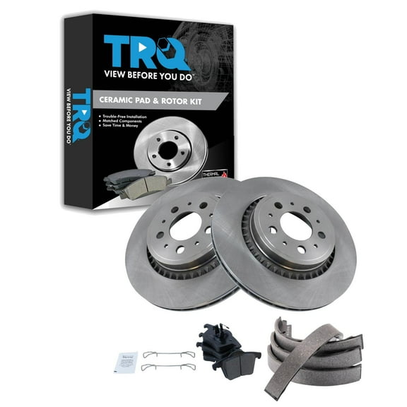 TRQ Rear Ceramic Brake Pad & Rotor Kit Fits Select 2008-2014 Volvo XC90