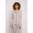 thumbnail image 4 of Pretty You London Women's Soft Breathable Bamboo Long Pajama Set in Mink, 4 of 4