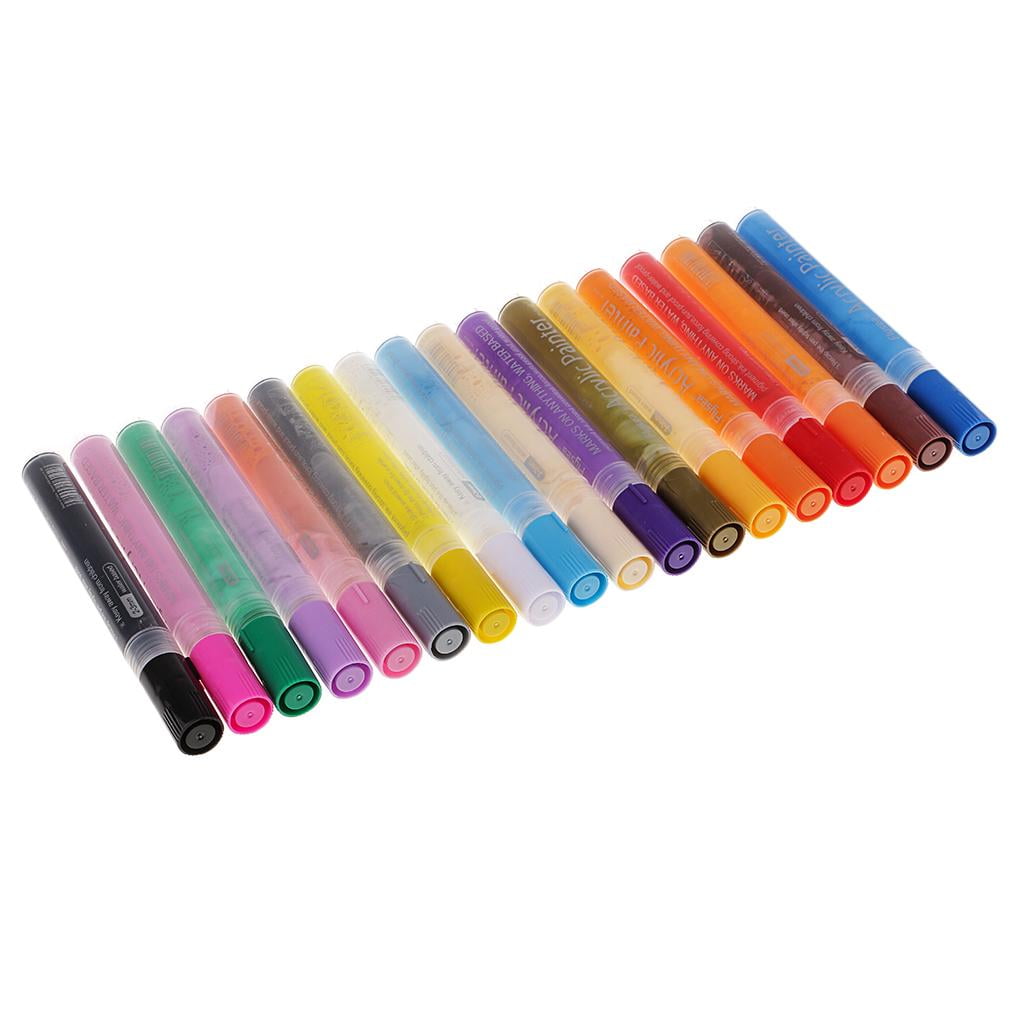 FVDPWYE 18 / 24 / 28 Colors Acrylic Paint Markers, Waterproof Acrylic Paint Marker Set 18 Colors