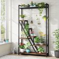 thumbnail image 6 of Finmind 70.9" Indoor Plant Stand: 7-Tier Large Plant Shelf with 5 S-Hooks, Industrial Wood Flower Stand Display Rack for Home and Garden, 6 of 8