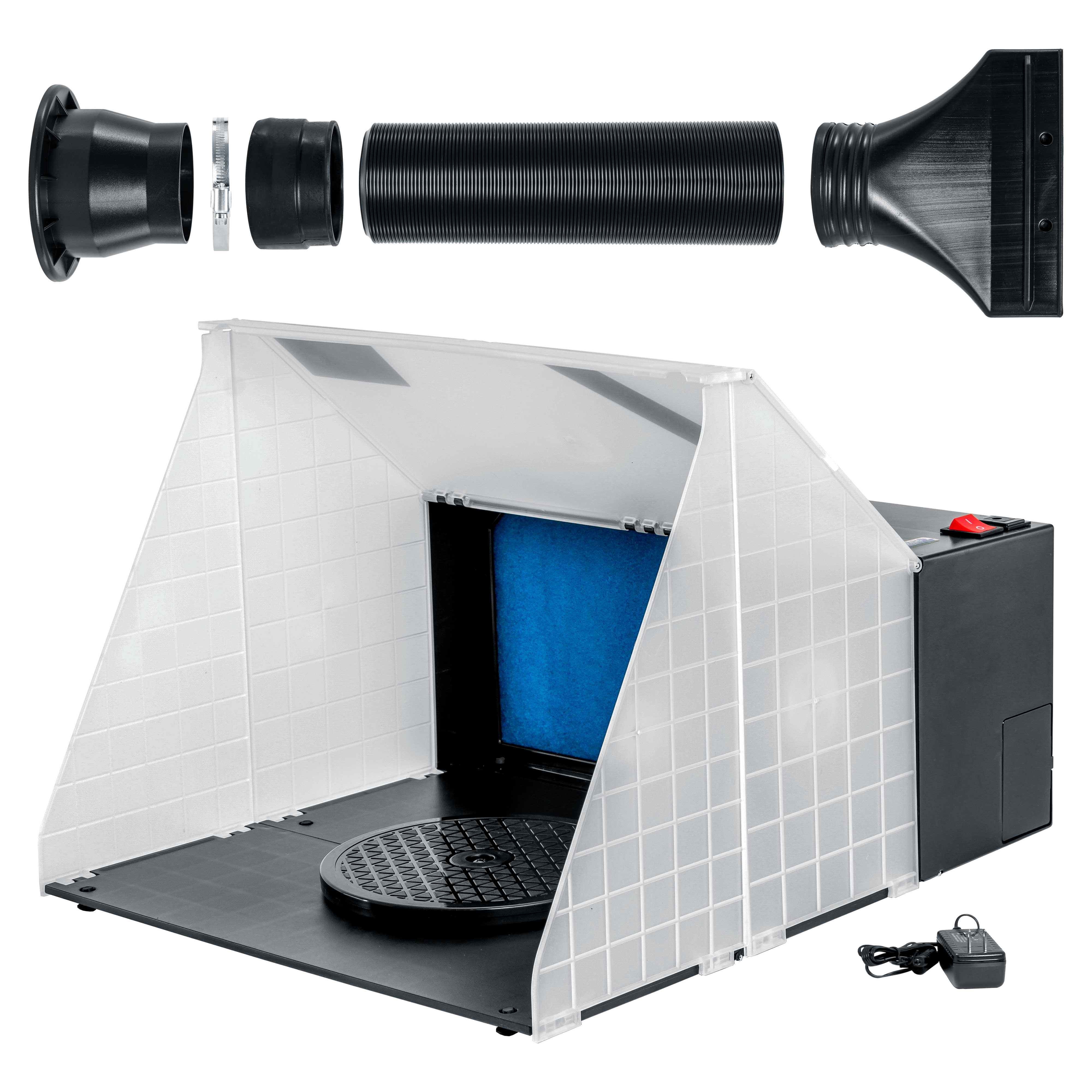Portable Hobby Airbrush Paint Spray Booth Kit Exhaust Filter Extractor Set Model