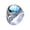 Blue, variant on Men's Stainless Steel Vintage Hip Hop Oval Special Flower Carved Gemstone Biker Ring European and American Style Blue Size 13