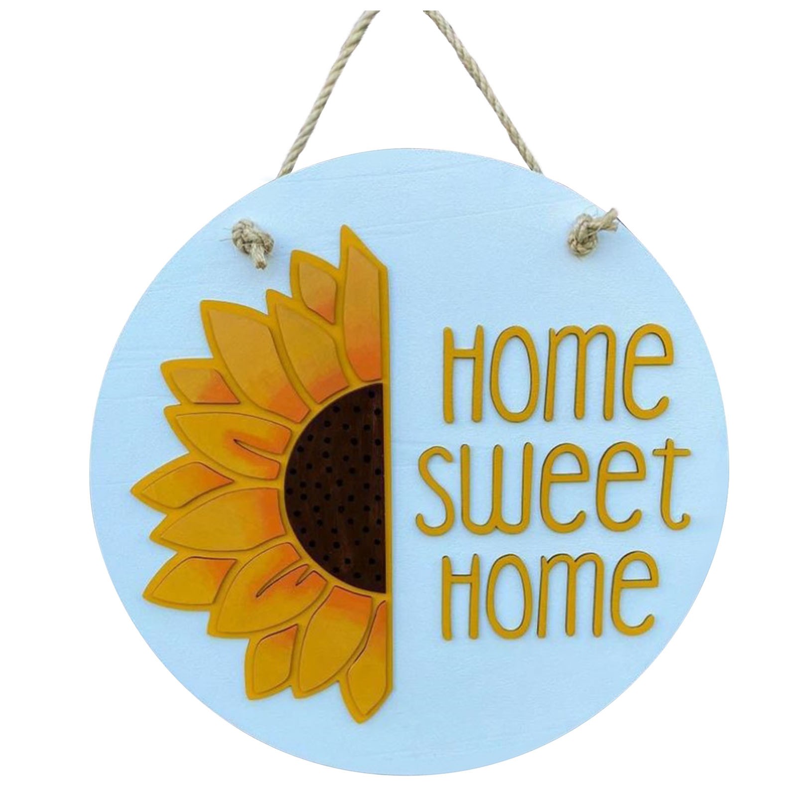 Front Door Decoration Wooden Hang Tag Garland Sunflower Sign