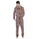 thumbnail image 3 of Pijama de una pieza con capucha de cuadros de franela para hombre Pompotops oipoqjl29390, 3 of 8