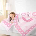 thumbnail image 3 of Manfei Pink Bow Letter G Print Twin Comforter Sets for Girls, Princess Ribbon Bedding Set, Pink Reversible, 2pcs, 3 of 6