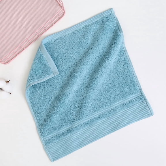 Zhuge 3 Pack 100% Cotton Washcloths Set, Ultra Soft Highly Absorbent Face Cloths & Fingertip Towels for Daily Bathroom & Facial Cleansing Use,Light Blue