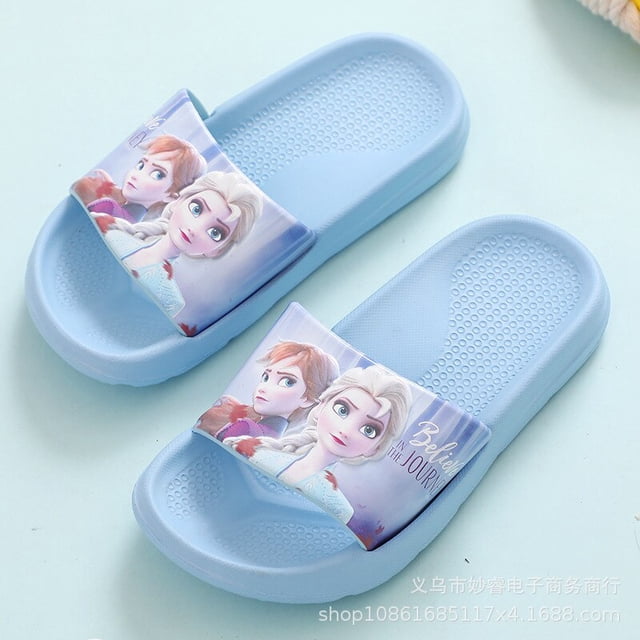 Sandalias y pantuflas para niños de Disney, niñas congeladas, baño interior para el hogar, princesa, elsa, anna, zapatillas 170-plantilla de 17cm Gao Jinjia LED
