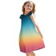 thumbnail image 3 of Girls Summer Sundress Summer Gradient Dress Sleeveless Casual Sundress with Ruffle Sleeves Soft and Breathable Fabric for Kids ,Sie:130, 3 of 8