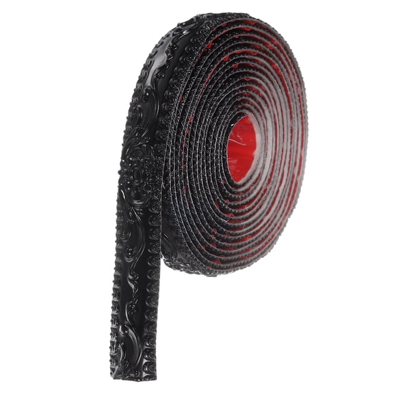 Uxcell Flexible Wall Trim 1.4" 16.4 Feet Self Adhesive DIY Peel and Stick Wall Molding Trim Flexible Caulk Strip for Ceiling Cabinet Mirror Home Decor, Black