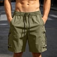 thumbnail image 2 of IhhxPro Men's Outdoor Cargo Shorts with Elastic Waist and Multi-Pockets Men Work Casual Hiking Cotton Relaxed Fit Summer M-2XL, 2 of 9