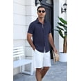 thumbnail image 2 of COOFANDY Men's Short Sleeve Button-Down Shirt, Lightweight Breathable Fabric Blend, Casual Business Comfort Fit, 2 of 7