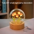 thumbnail image 4 of Sunjoy Tech 1 Set Tulip Night Light Soft Lighting Wooden Base Realistic Battery-operated Easy Installation Decorative Energy-saving Creative Handmade Tulip Night Light DIY Craft Party Supplies, 4 of 8