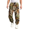 thumbnail image 3 of Havenx Men's Camo Cargo Sweatpants Maple Leaf Print Drawstring Waist Tapered Cargo Sweatpants with Pockets Wide Leg Bottoms Loose Fit Y2k Workout Athletic Soft Clothes,Deep Green 2XL, 3 of 6