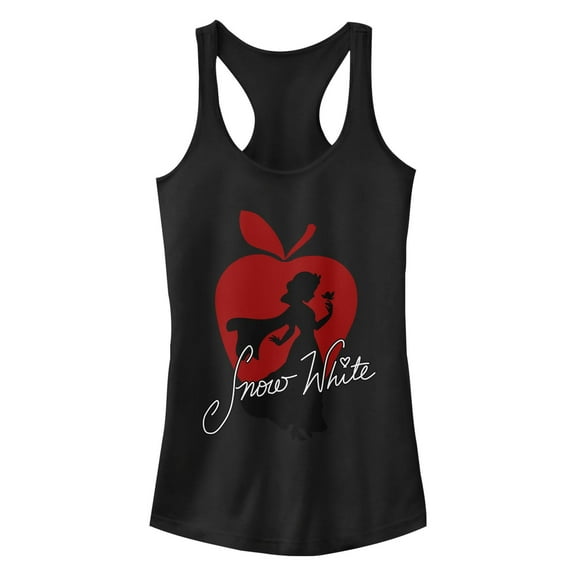 Junior's Snow White and the Seven Dwarfs Apple Silhouette  Racerback Tank Top