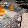 thumbnail image 5 of Summit Living 5-Seat Wicker Patio Furniture Set with 2 Swivel Chairs & 3-Seat Sofa with Coffee Table, Outdoor Rattan Sectional Conversation Set, Beige, 5 of 10