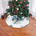 thumbnail image 2 of FMSHPON Blue Butterfly Blossom Plum Tree Branch Xmas Christmas Tree Skirt Stand Mat for Holiday Party Decoration Indoor Outdoor 48 inches, 2 of 3