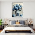 thumbnail image 4 of Mudket Blue Hydrangeas in Chinoiserie Vase Canvas Wall Art, Framed Ready to Hang, Vintage Floral Wall Decor for Living Room Bedroom Kitchen, Farmhouse Botanical Artwork - 12"L x 8"W, 4 of 10