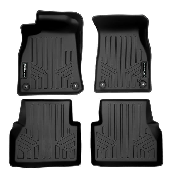 SMARTLINER 2 Rows Custom Fit Floor Liners Compatible with 2019 - 2025 Audi A7 / S7 (Gasoline | Without 2nd Row floor Retention)