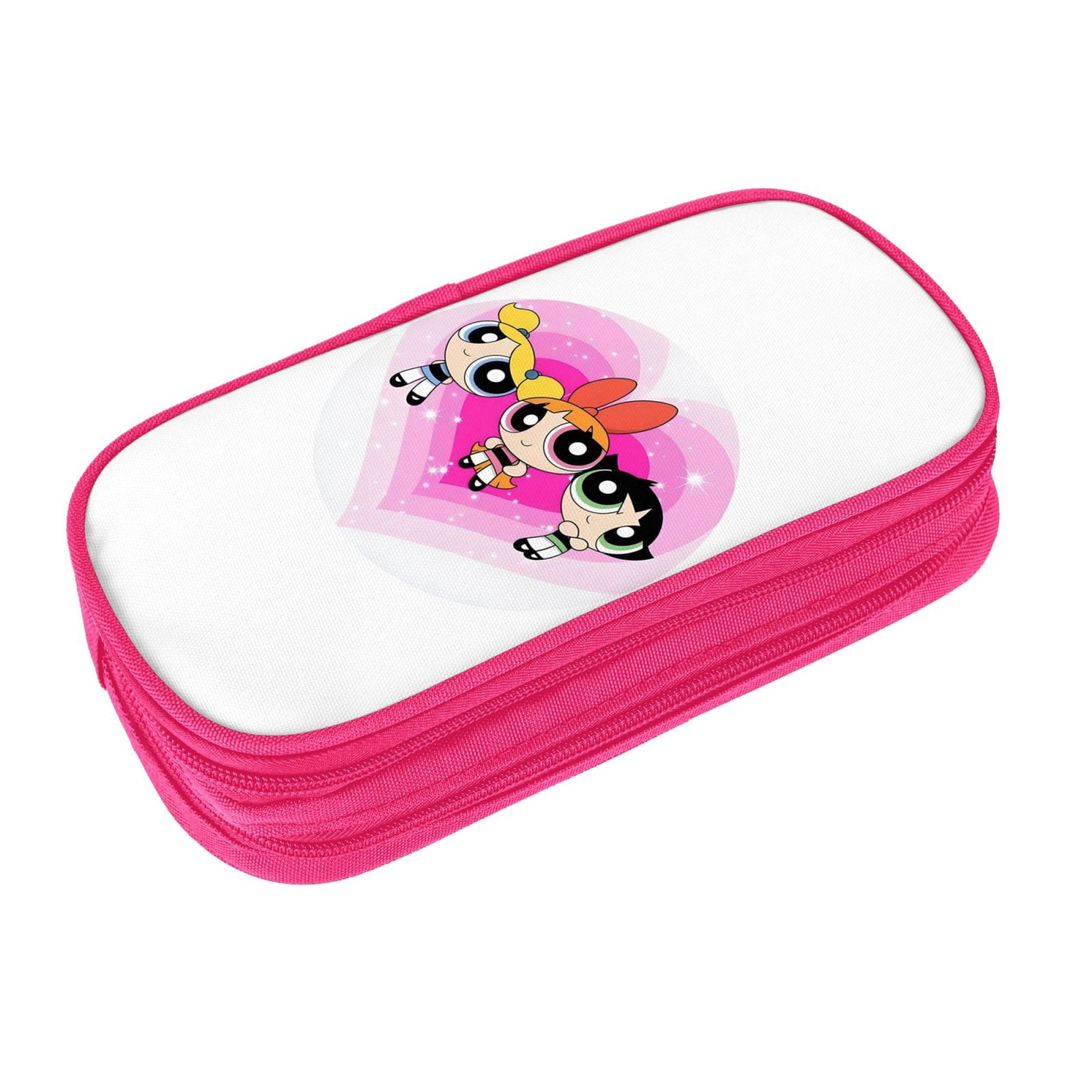 The Powerpuff Gi-rls Pencil Case Large Capacity Pencil Pouch Penbag Office Stationery Organizer Travel Makeup Bag Pink