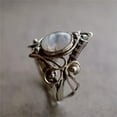 thumbnail image 5 of K-KED Vintage 925 Silver Rainbow Moonstone Boheiman Beach Wedding Party Ring-9-Silver#2, 5 of 6