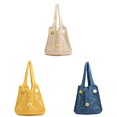 thumbnail image 1 of Bolso Mano Tejido para Mujer Hombro Con Flores A La Playa Verano (albaricoque), 1 of 9