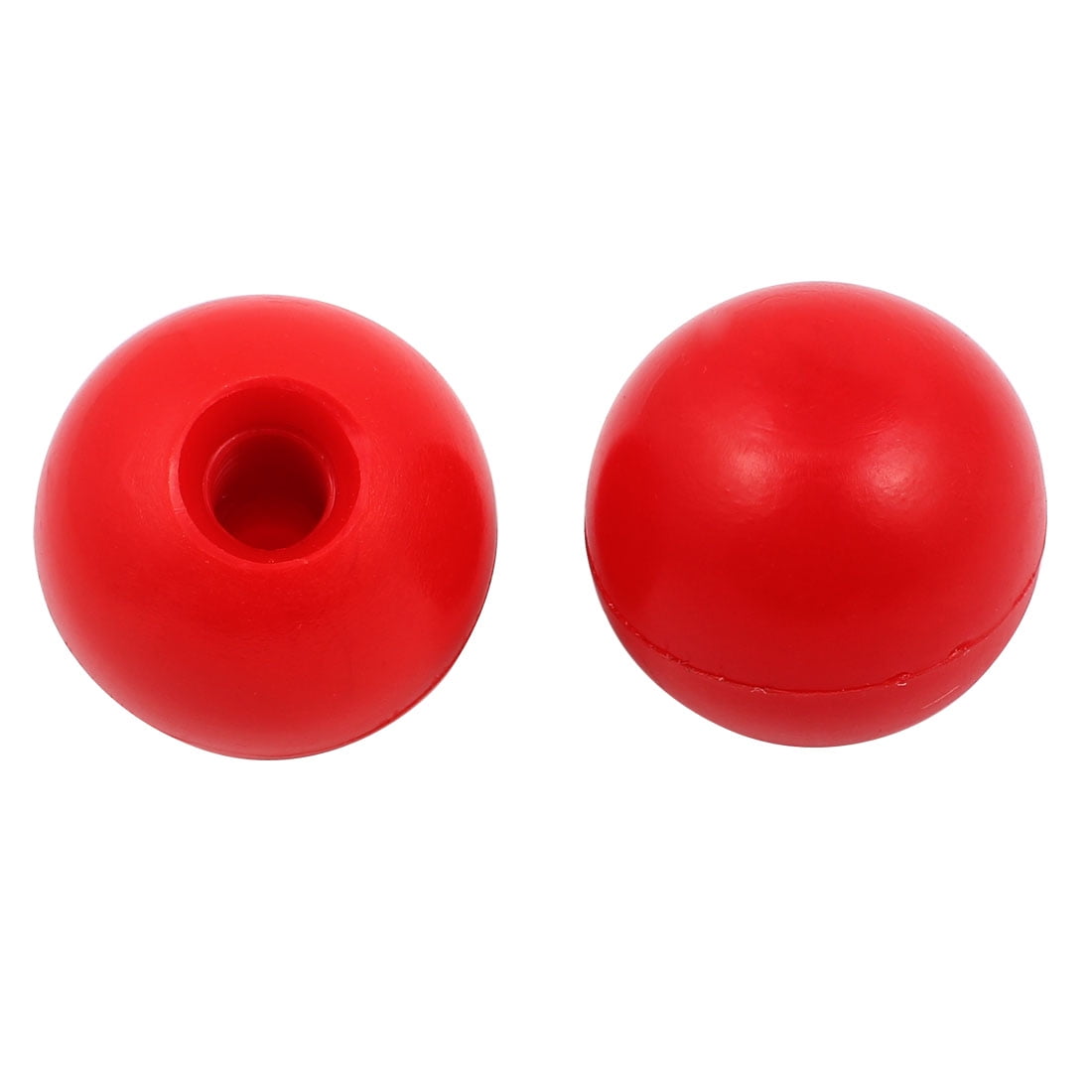 30Pcs Red Plastic Round Handle Ball Knob M10 Threaded 35mm Dia Machine