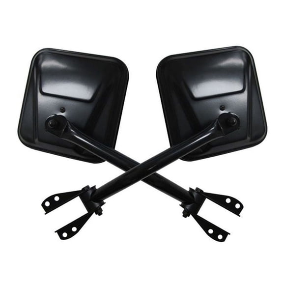 Rampage by RealTruck Factory Style Replacement Steel Mirror Kit | Pair, Black | 7617 | Compatible with 1955 - 1986 Jeep CJ