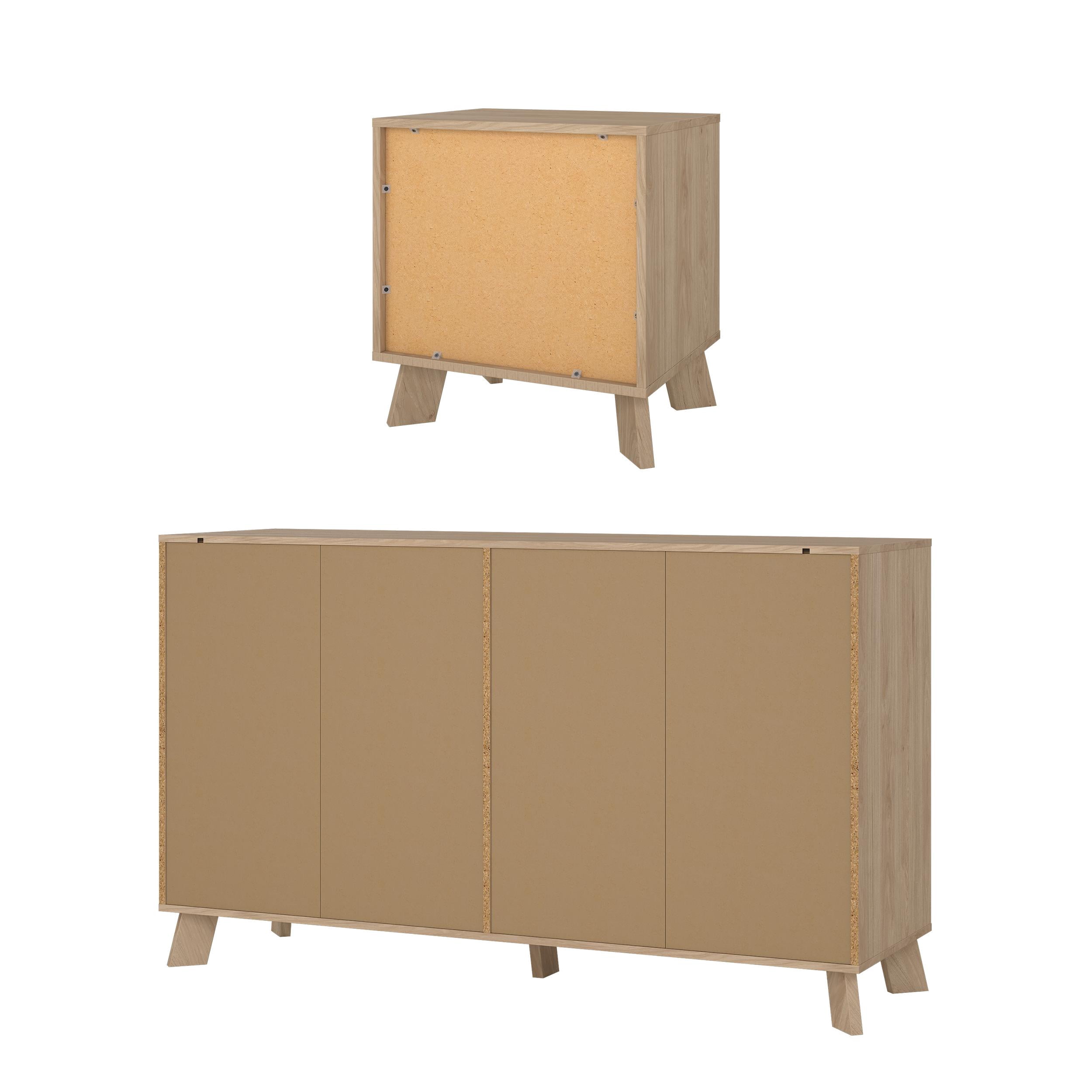 Tvilum Ikast 2-Piece Bedroom Set with Dresser and Nightstand, Jackson Hickory/White