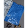 thumbnail image 3 of Octopus Sketch Style Graphic At Medium Front Women Royal Blue T-Shirt, Female Large, 3 of 4