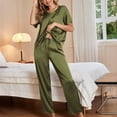 thumbnail image 5 of Baqcunre Women's Solid Soft Pajamas Home Wear Short Sleeve Top and Loose Trousers Sets Womens Pajama Sets Lounge Sets for Women Two Piece Sets for Women Pants for Women ,Green,Size S-Xxl, 5 of 7