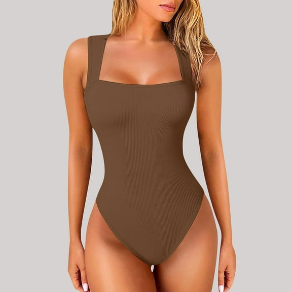 Viluyesy Shapewear for Womens, Seamless Comfort Tight Fit Tummy Control High Support Shaping Thong Bodysuit Coffee S