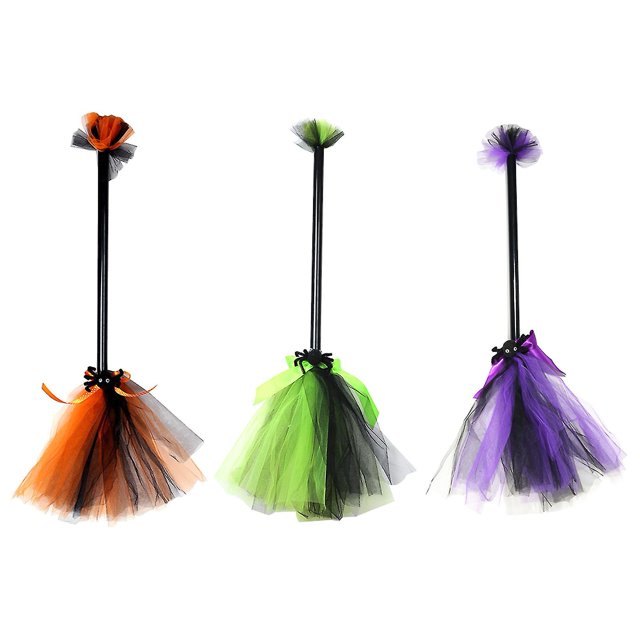 Dress Up Cosplay Costume Accessory Witch Broom Cute Kids Adults Halloween Party