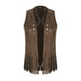 thumbnail image 6 of SHTXOZHI Womens Fringe Vest Sleeveless Open Front Cardigan Tassel Coats Trendy Outerwear, 6 of 9