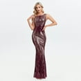 thumbnail image 5 of Sleeveless O-neck Evening Party Dress Shinning Sequins Mermaid Prom Gowns Elegant Slim Robe De Soriee Women Full Dress, 5 of 8