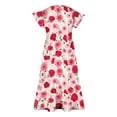 thumbnail image 5 of Pounoo New Dresses For Kids Fashion Print Short Sleeve Casual Dresses Round Neck Knee Length Dress With Pocket Stretchable Dresses For Girls 10-12, 5 of 5