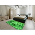thumbnail image 4 of Ahgly Company Indoor Round Patterned Neon Green Area Rugs, 7' Round, 4 of 6