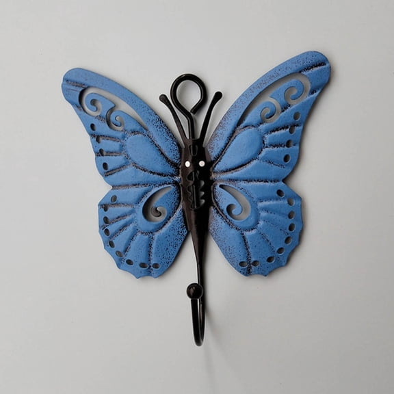 Dalang Butterfly Coat Hooks, Towel Wall Hooks Hanging, Room Wall Decoration Creative Sticky Hooks, Cute Iron Hook for Hanging Hats, Coats, Scarves, Bags, Keys, 1pc
