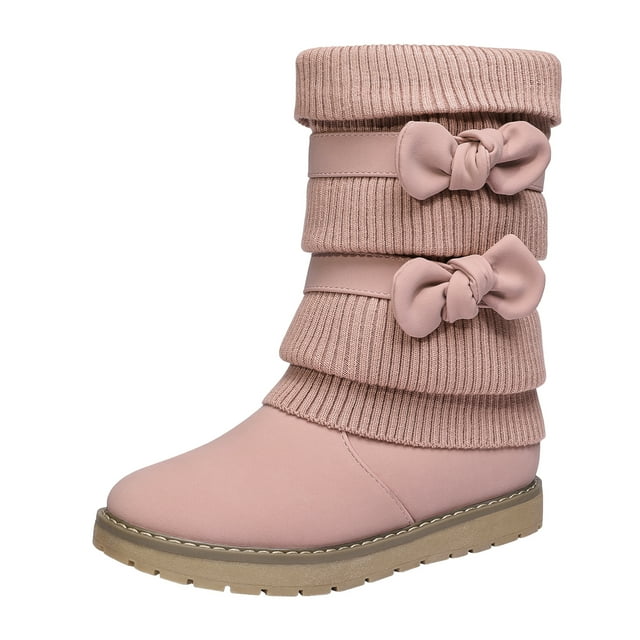 Dream Pairs Botas de nieve de invierno para niñas Zapatos de media pantorrilla con forro de piel sintética KLOVE Dream Pairs KLOVE