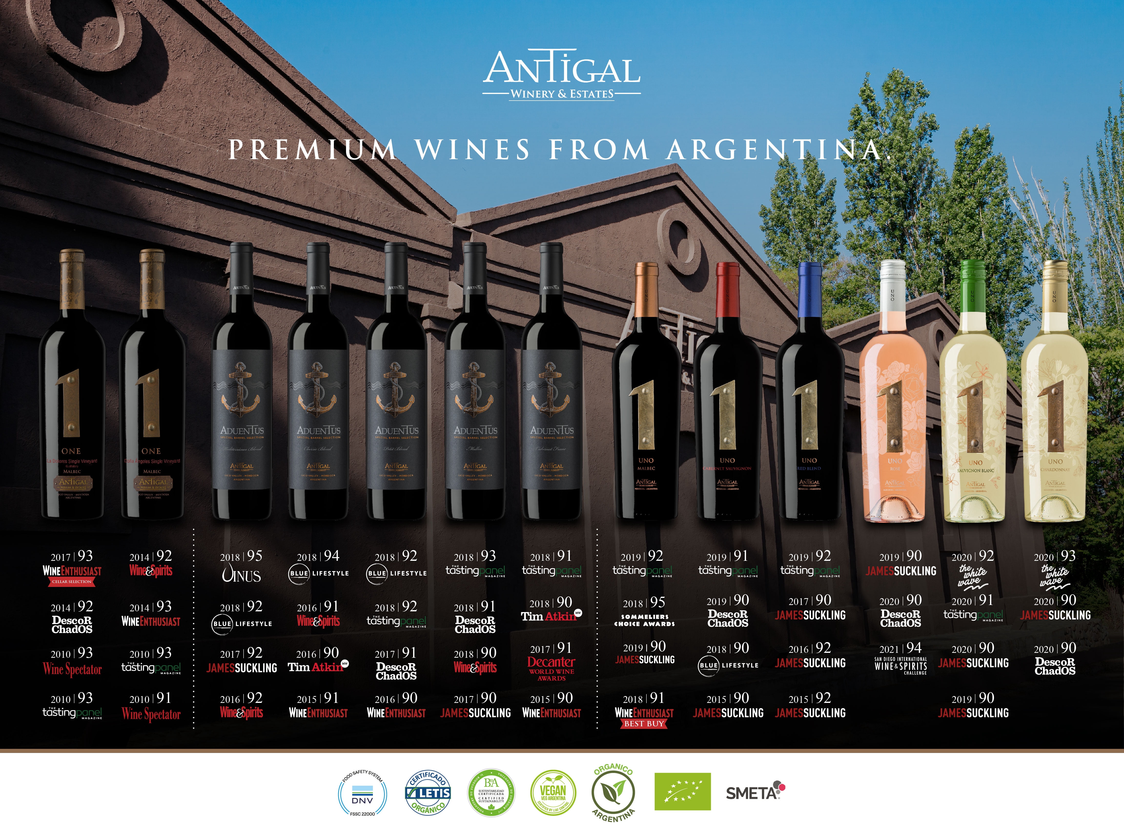 Antigal Uno Malbec Red Wine Argentina, 750 ml Bottle, 14% ABV