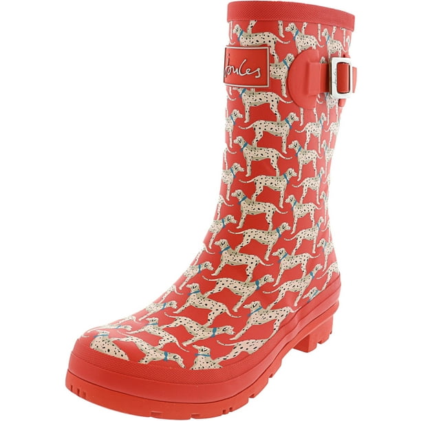 Joules - Joules Women's Molly Welly Red Dog Knee-High Rubber Rain Boot ...