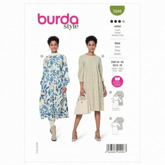 Burda Sewing Pattern 5948 Women 8-18 (34-44)