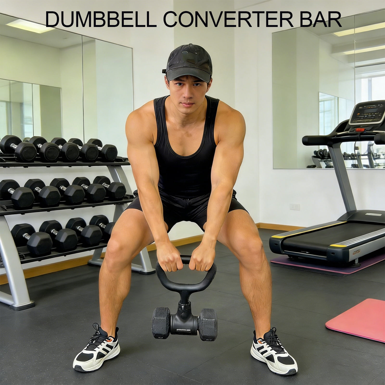 KORIKAHM Upgrade Hyperbell Dumbbell Converter - Convert Dumbbells to Barbell Set and Kettlebell for Home Fitness - Adjustable & Up to 200 lb Capacity Weight Barbell for Weight Lifting